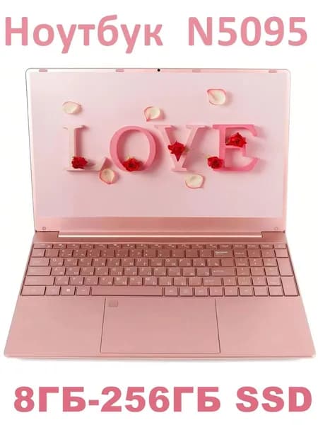 CARBAYTA F-N5095A Ноутбук 15.6", Intel Celeron N5095, RAM 8 ГБ, SSD 256 ГБ, Intel HD Graphics, Windows Pro, светло-розовый, Русская раскладка