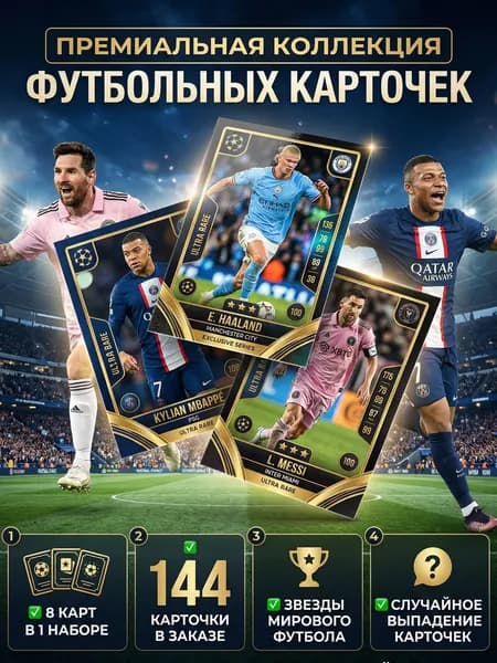 Футбольные коллекционные карточки FIFA, 144 карточки