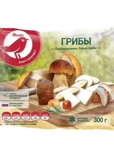 Смесь грибная АШАН Красная птица Благородные грибы быстрозамороженная 900 гр