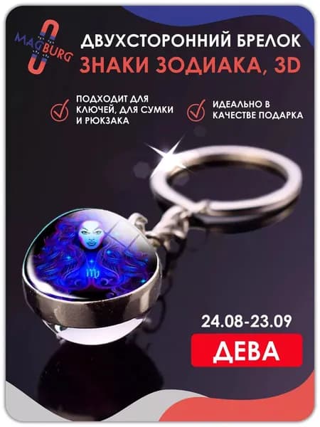 Брелок для ключей Знаки зодиака 3D Дева