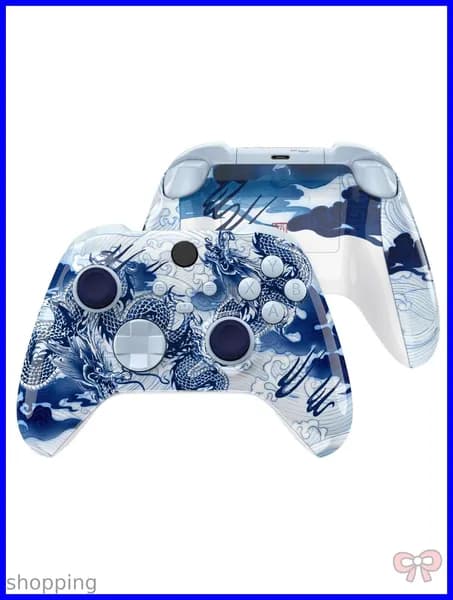 eXtremeRate полный набор корпусов и кнопок для Xbox Series X/S, дизайн Porcelain Dragon, сменные боковые рейки, накладки, передняя задняя панель, улучшенная защита комфорт без контроллера