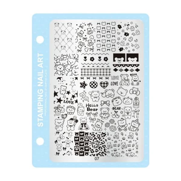 Магнитная пластина для штампов ногтей 10 узоров, - 07
