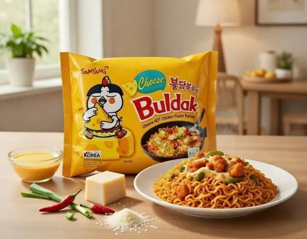 Лапша быстрого приготовления Рамен Бульдак HOT CHEESE CHICKEN RAMEN