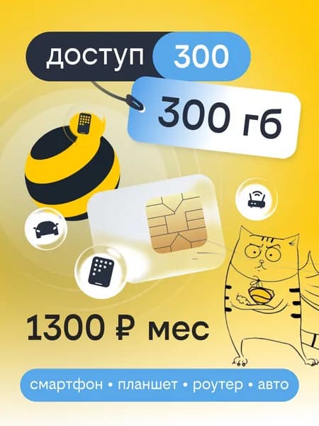 Сим-карта билайн Доступ 300 для смартфонов 300 гб