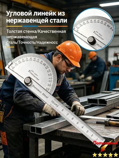 Угловая линейка из нержавеющей стали, подходящая для деревообработки