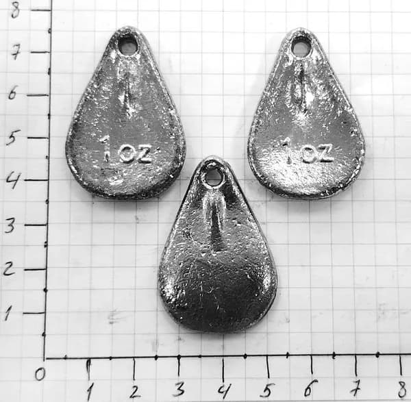 Грузило рыболовное "Ложка с отверстием 1oz", 28гр (3шт)