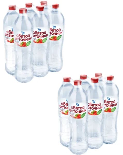 Святой источник негаз. со вкусом клубники 1,5 *6 шт.,- 2 упаковки