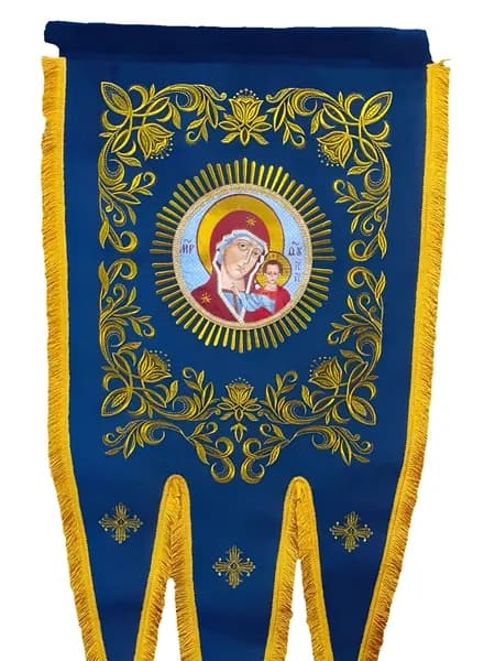Хоругви бархатные, вышитые, цветочные, комплект
