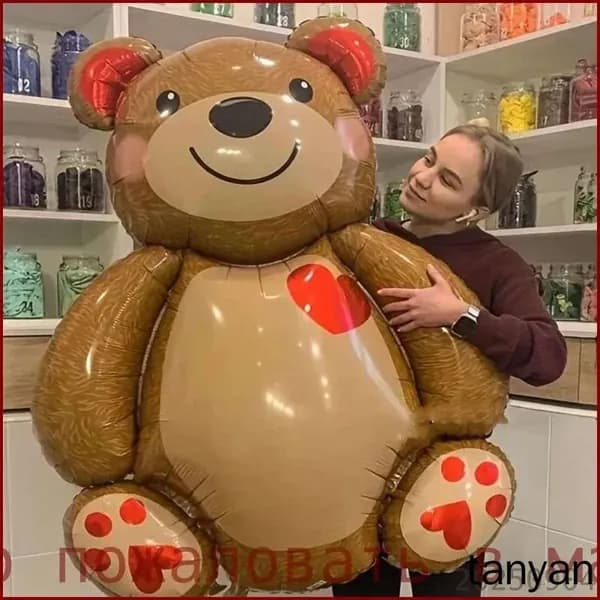 Гигантский медведь воздушный шар алюминиевая пленка 9165см 1шт 20250904