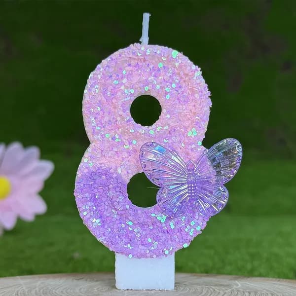 Свечи для торта цифра 0, цифра 1 "8" 7.5 см х 4 см 1 шт