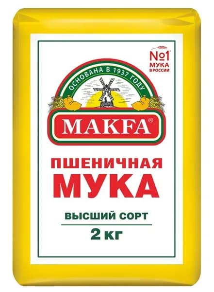 Makfa Мука пшеничная, высший сорт, 2 кг