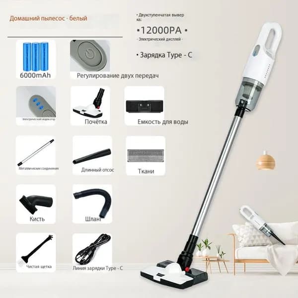 Пароочиститель паровая швабра kitfort;HD-206 ;1800W- 6 шт 1800 Вт, насадки - 6 шт