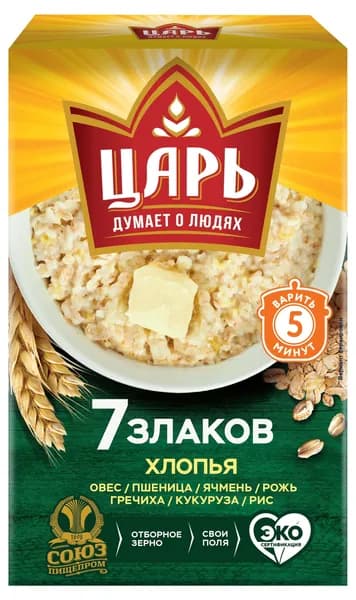 Хлопья ЦАРЬ 7 злаков, 400 г
