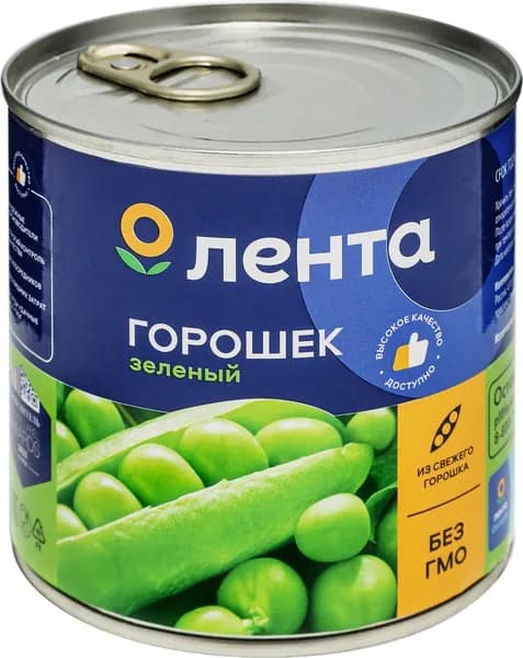 Горошек зеленый ЛЕНТА, 425мл