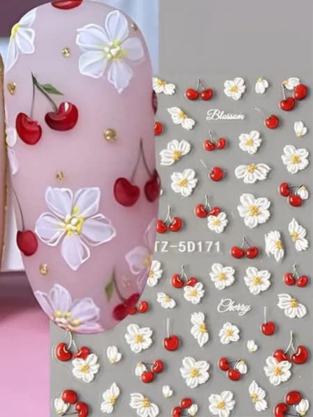 Наклейки для ногтей Цветы лето