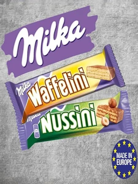 Вафли Milka Nussini, Waffelini / Нуссини, Ваффелини с начинкой 31,5г
