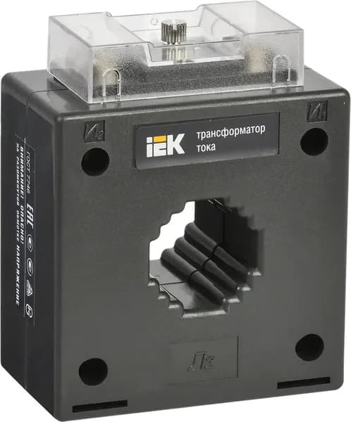 Трансформатор тока IEK / ИЭК ТТИ-30 с первичной обмоткой, самозатухающий пластик, черный, 90х125х53мм, 200/5А 5ВА, класс точности 0.5S, ITT20-3-05-0200 / электрооборудование
