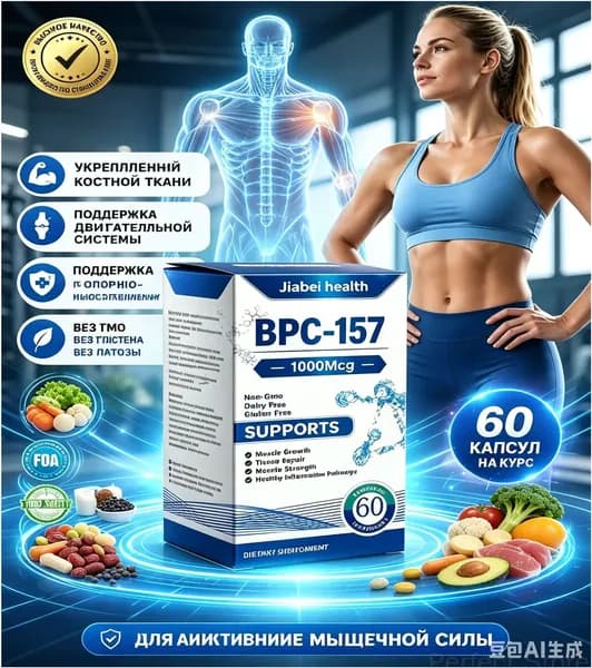 Пептид для заживления ран,желудка,суставов и связок BPC-157 60 caps/ БПС-157 60 капс