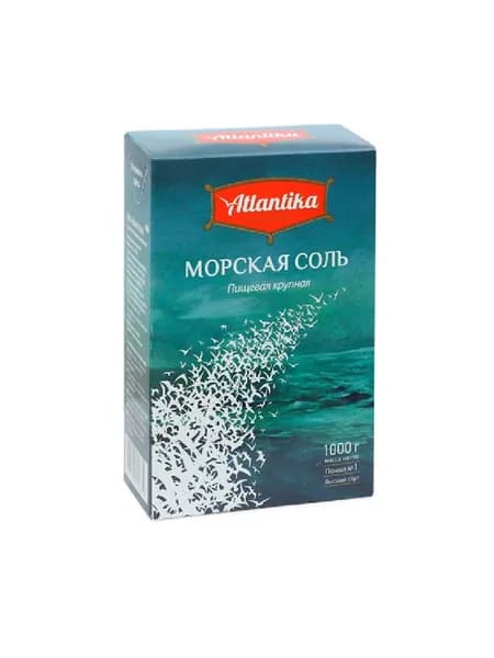 Соль Атлантика пищевая морская Крупная, 1 шт 1 кг