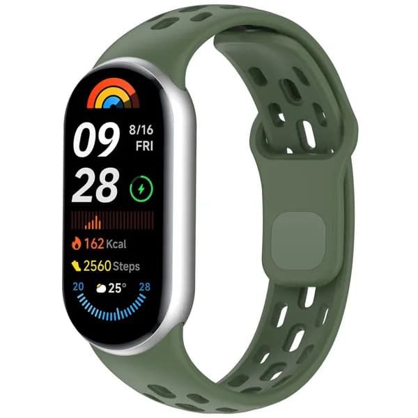 Силиконовый браслет, совместимый с Xiaomi Mi Band 10/9/8, с дизайном в виде сотовой сетки для воздухопроницаемости и комфорта. Мягкий и приятный на ощупь, идеально подходит для занятий спортом.