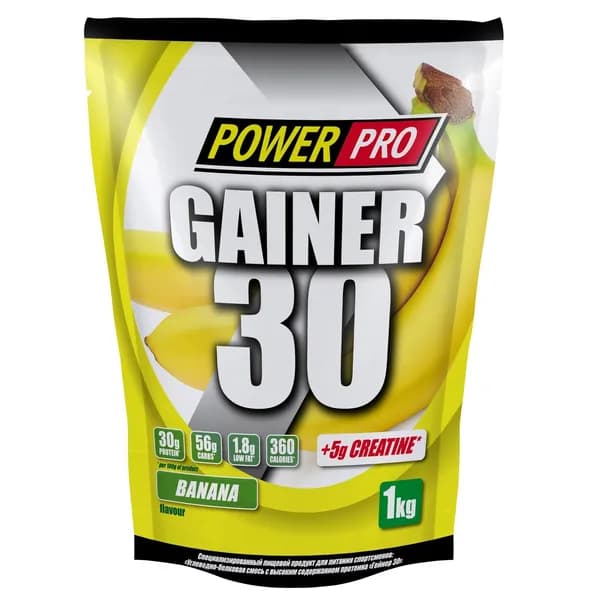 Gainer 30 1000 гр (Power Pro). Вкус: Банан