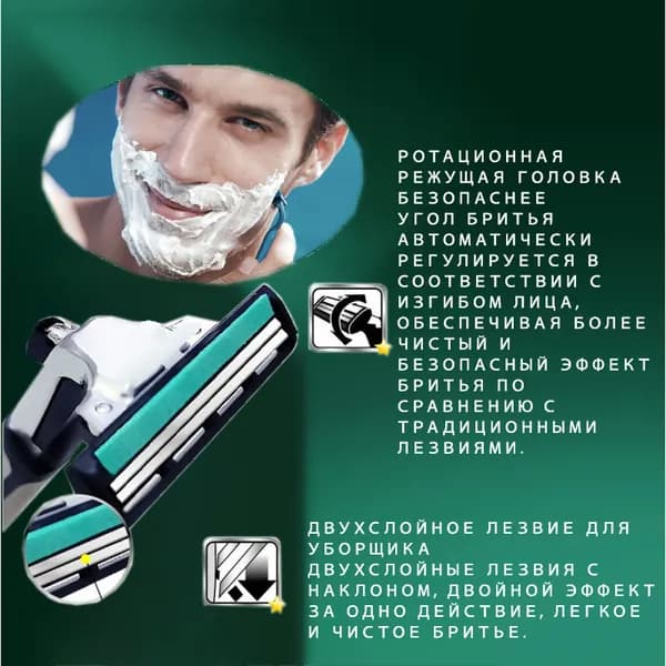 Кассеты для бритв SLALON 6Совместимые сменные лезвия для мужских бритв