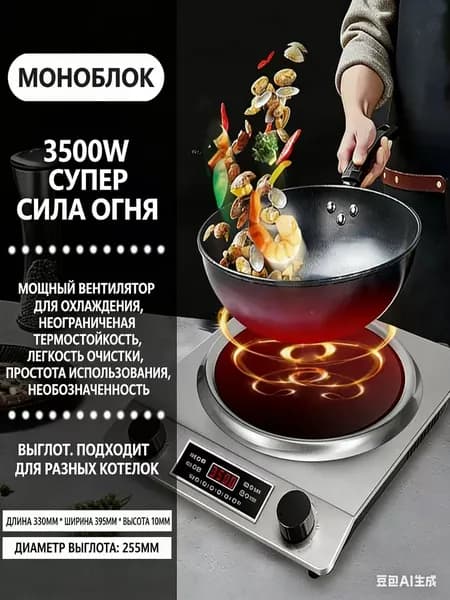 Индукционная настольная плита mzm-20260726194150990, фиолетовый, кремовый