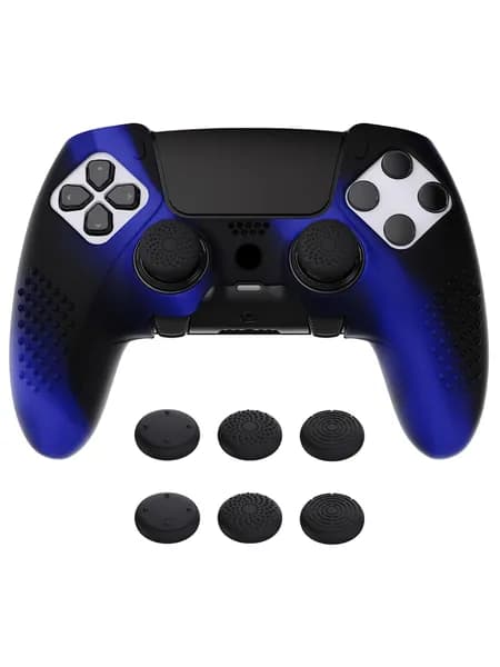PlayVital Силиконовый чехол 3D Studded Edition для PS5 Edge, противоскользящий, с мягкой резиной, защита геймпада, 6 колпачков для стиков, комфортный игровой опыт