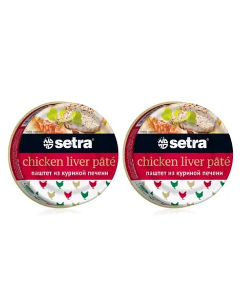 Setra Консервы мясные Паштет из куриной печени, 100 г, 2 шт
