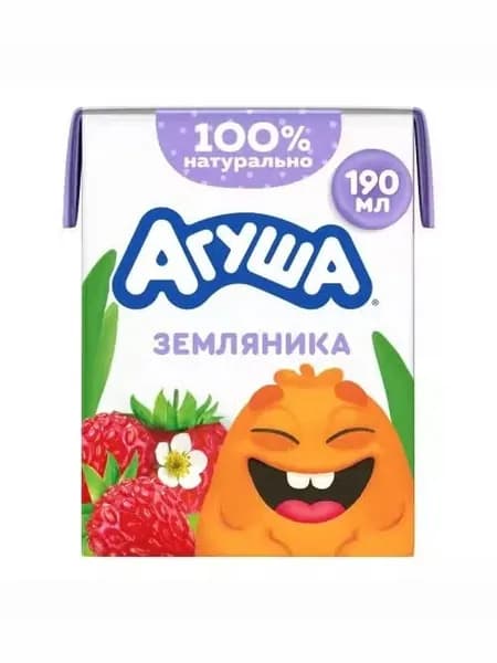 Коктейль молочный Агуша Земляника с ягодным соком 2% БЗМЖ с 12 мес охлажденный 190 мл