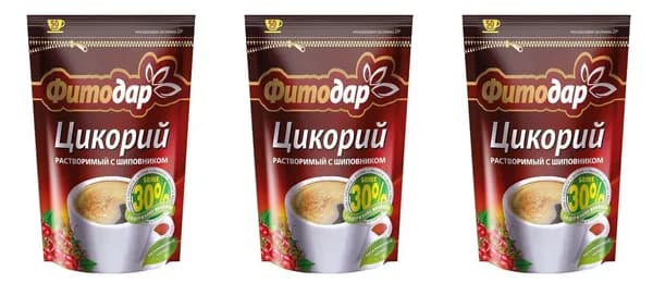 Фитодар Цикорий растворимый, шиповник, 100 г - 3 шт