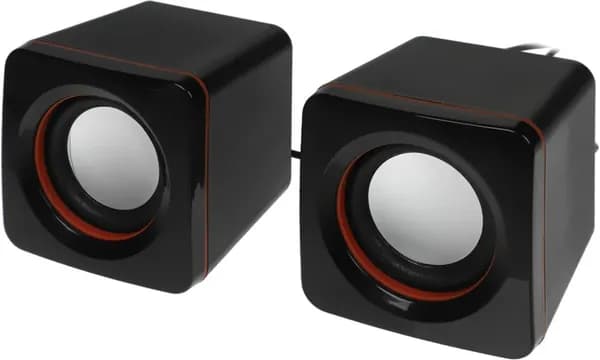 Колонки для компьютера Defender SPK 33, 5 Вт, система 2.0, USB, Minijack 3.5 мм, черные, оранжевые (65633)