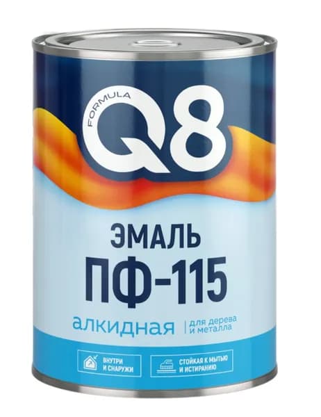 Эмаль Q8 ПФ-115 алкидная, для металла и дерева - синяя / 0,9кг