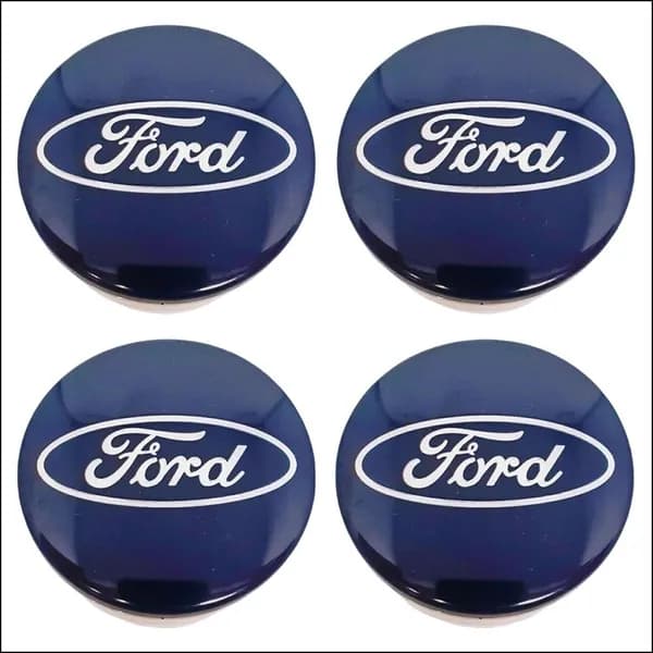 Колпачки ступиц синие, 4 штуки по 54 мм, премиум для Ford Ka, Focus, Kuga, Fiesta