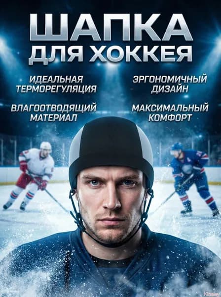 Подшлемник для хоккея, размер: 53-58