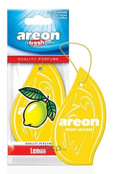 Освежитель воздуха "AREON" REFRESHMENT Lemon/Лимон, подвесной картон 704-045-312