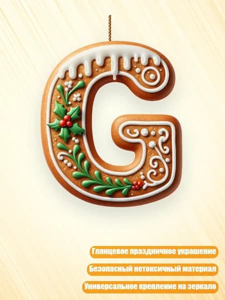 Рождественские акриловые буквы для украшения автомобильного зеркала, - G