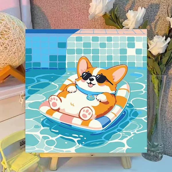 Картина по номерам, 20x20 CM, Кошки и собаки,Мультфильмы, подарки для детей, декомпрессия