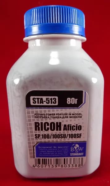 Тонер для Ricoh Aficio SP100, SP111 (фл. 80г) Black&White Standart фас.Россия