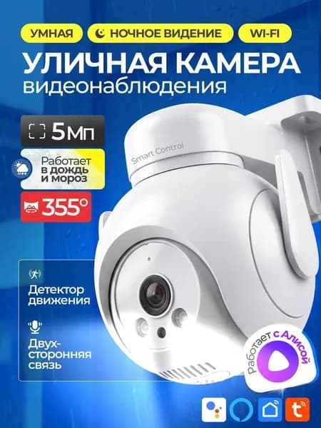 Камера видеонаблюдения уличная Wi -Fi с Алисой Smart Life
