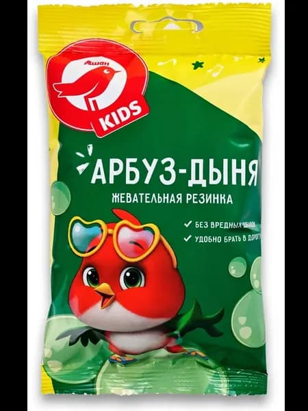 Жевательная резинка АШАН Красная птица Kids с ароматом
