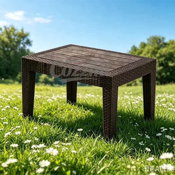 Садовый стол,Пластик, Искусственный ротанг (пластик) 50х70х38 см