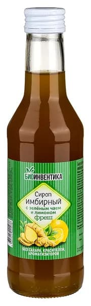 Сироп имбирный с зеленым чаем и лимоном фреш 250 мл