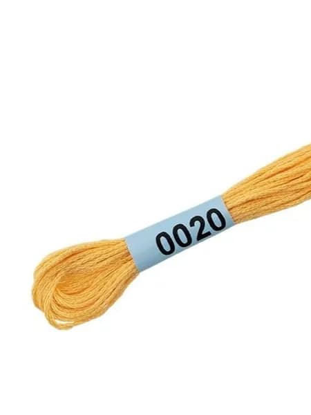 Мулине 100% хлопок, 4 шт - цвет 0020 роз.-желтый