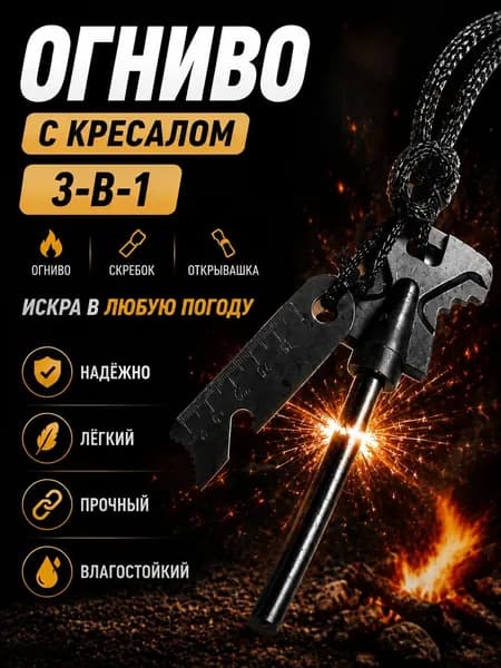 Огниво с кресалом,инструменты для кемпинга на природе, чтобы выжить в поле, Удобен для разжигания костров на открытом воздухе