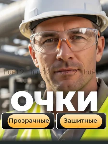 Очки защитные, цвет: Прозрачный, 1 шт.