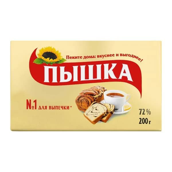 Маргарин Пышка для выпечки 72% 200г