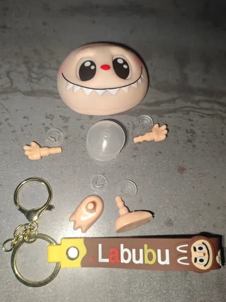 Лицо Лабубу с черными глазами и силиконовым брелком лентой, морда Labubu, Чебубу, Labubu