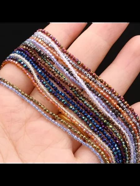 Бусины стеклянные 3 мм, Mix Color, 600 шт