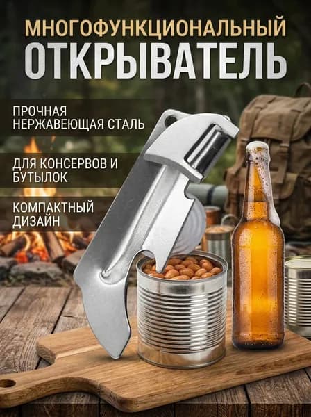 Открывалка 1 шт серебристый